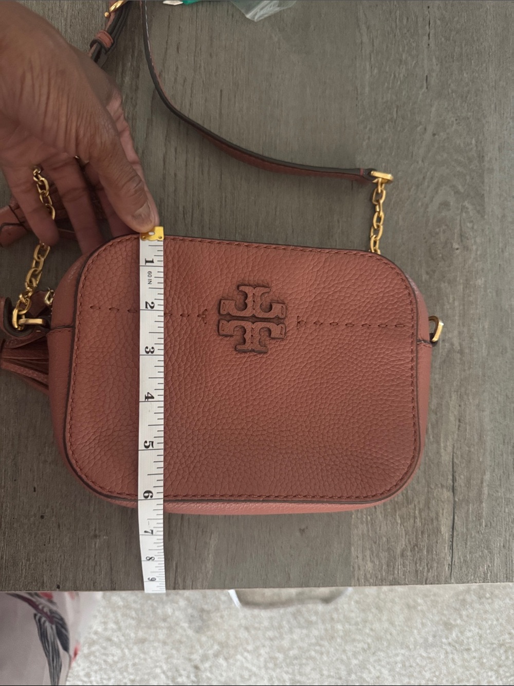Tory Burch Pebbled Leather Crossbody in Terracotta - Picture 8 of 9